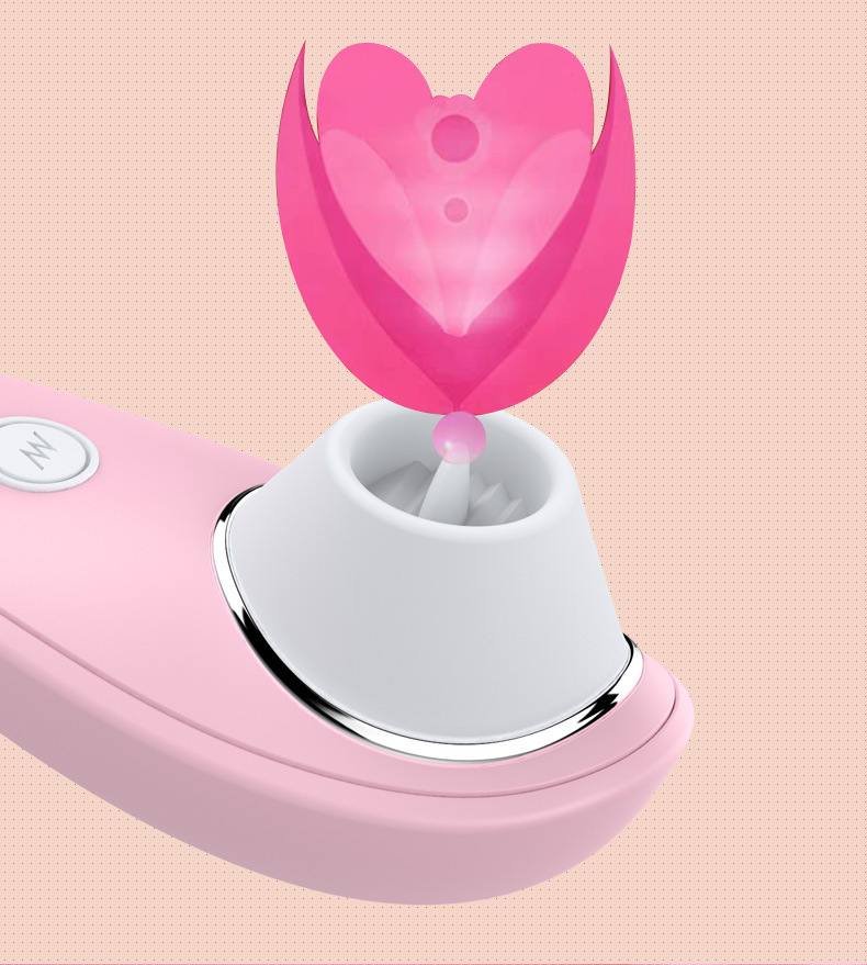 Woodpecker Tongue-Licking Wearable Egg Vibrator, Rechargeable Pink Fruit-Blue TPE — detail image 10