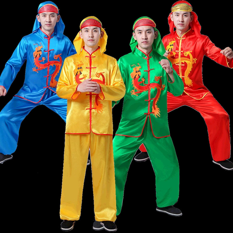 新品打鼓服锣鼓队中老年秧歌服男款赛龙舟舞龙舞狮表演服龙灯服装