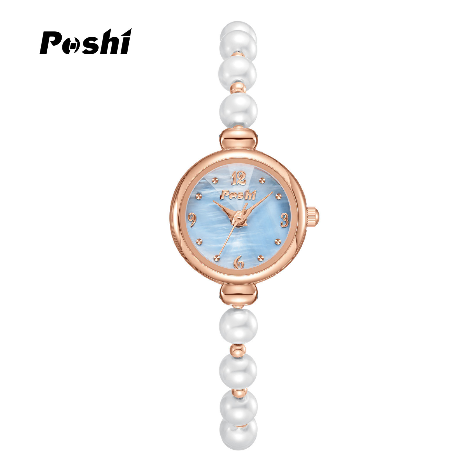 Moda nuevo estilo pulsera de perlas reloj de cuarzo para mujer esfera pequeña pulsera delgada reloj de cuarzo de ajuste libre perezoso