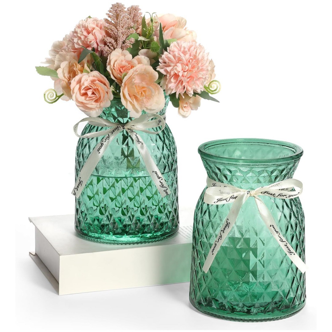 녹색 천 가방 2개