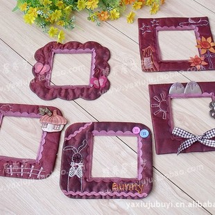 Wholesale Supply cotton embroidery switch sticker/switch sleeve/single open 8.5*8.5 purplish red