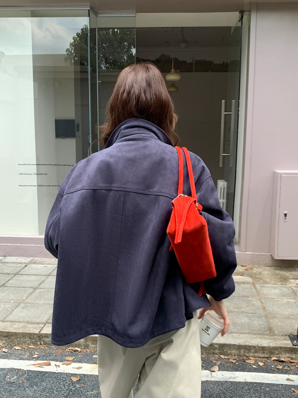 广州十三行2025秋冬季韩系麂皮休闲风复古底特律夹克外套女03052|undefined