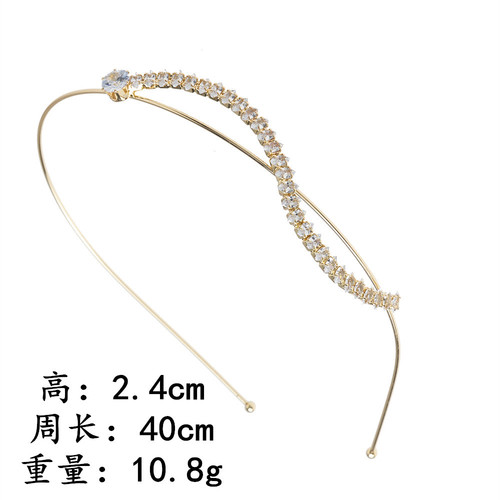 Amazon's new rhinestone pearl headband bridal jewelry double-layer thin headband children's crown headwear manufacturer wholesale