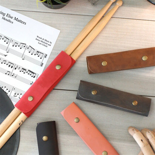 In-Stock Vintage Drumstick Storage Case Drumstick Holder Leather Buckle Musician Drummer Gift Drumstick Leather Case Packaging