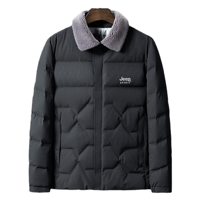 JEEP SPIRIT hombres de invierno abajo chaqueta caliente al aire libre engrosada suelta más tamaño pato blanco abajo de longitud media