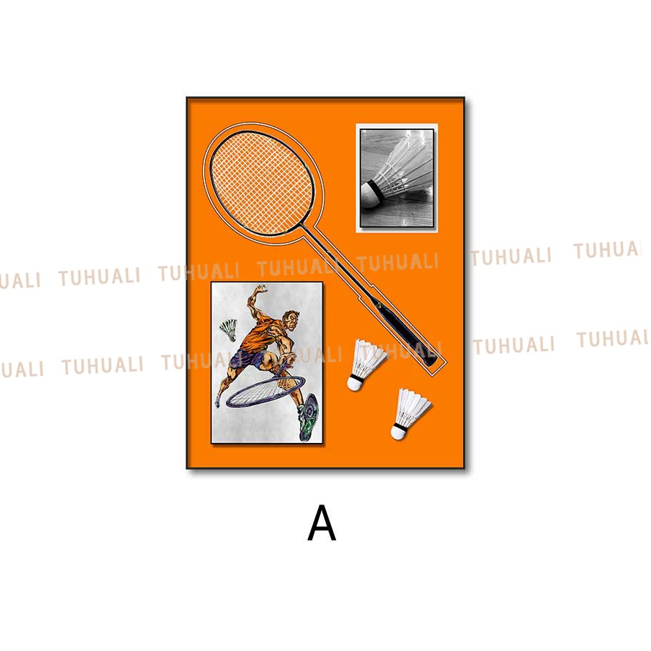 Bádminton colgando pintura sala de estar sofá de fondo pintura de la pared pintura física tridimensional pasillo dormitorio mural de alta calidad