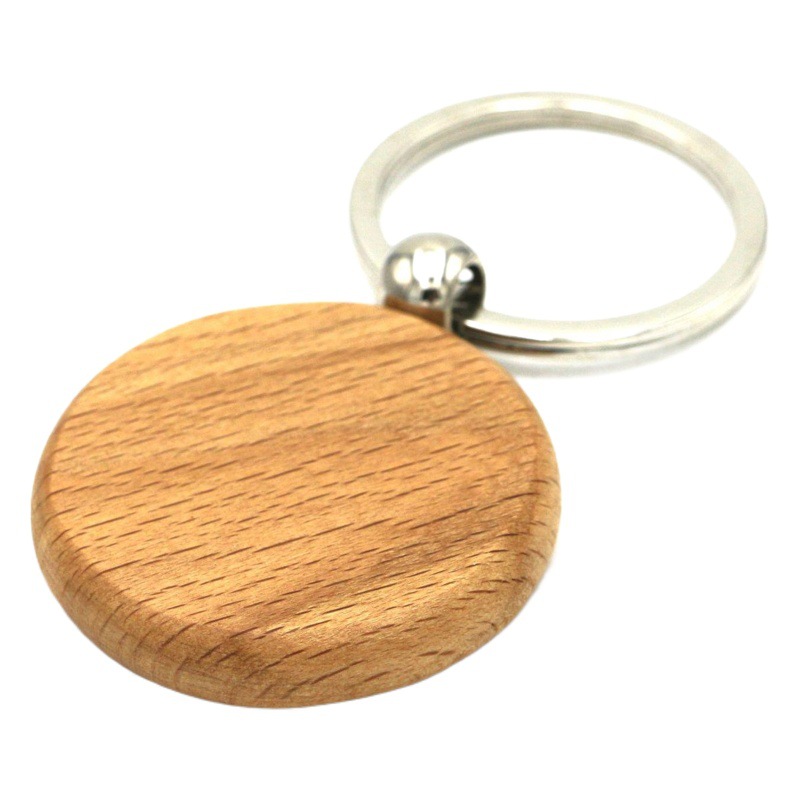Llavero de madera con grabado láser, colgante redondo de madera de haya respetuoso con el medio ambiente, pequeño regalo conmemorativo de graduación