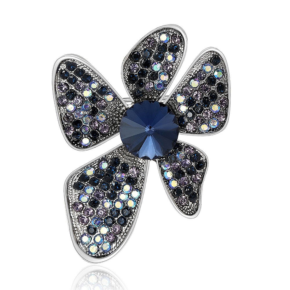Spilla elegante vintage a forma di fiore con strass donna_voghion.com