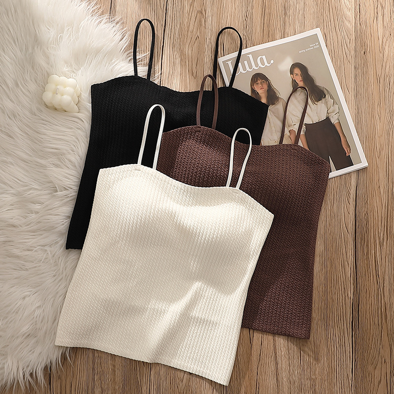 New autumn and winter style with chest pad vest base slim and beautiful back wear women's clothing without marks for women's inner breast pad vest