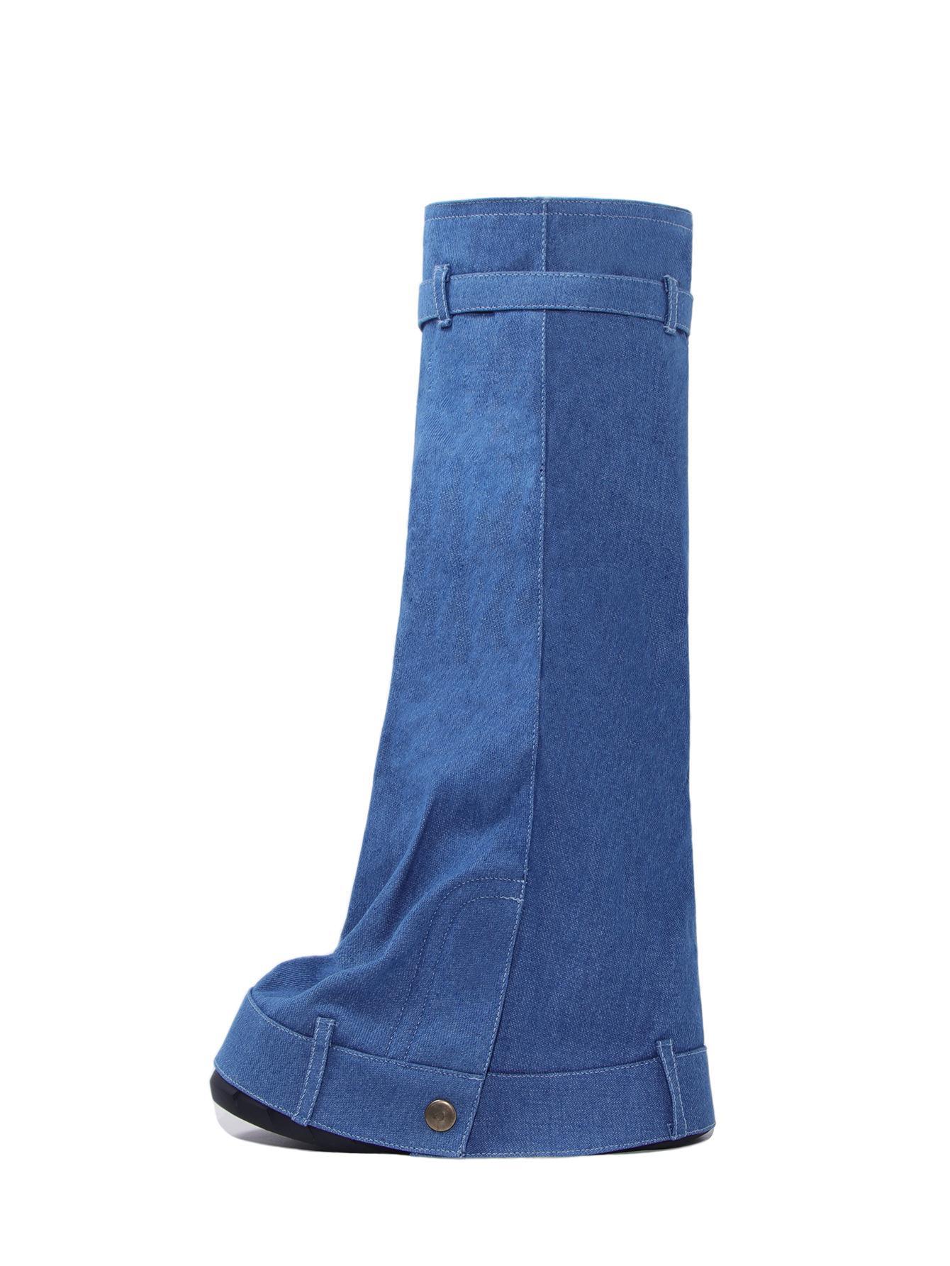 New Western platform wedge cowboy boots over the top plus size fashion western boots_voghion.com