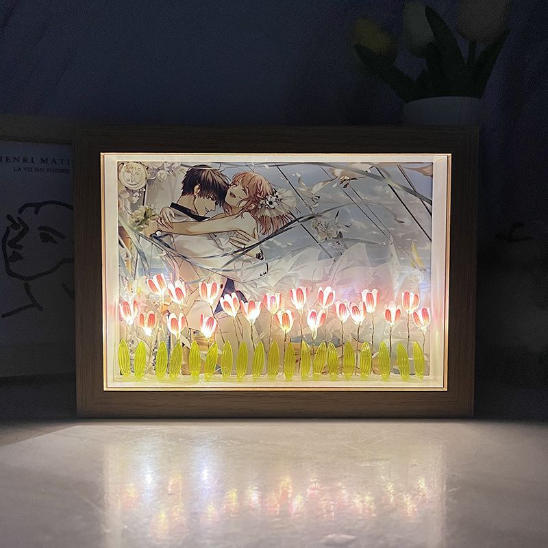 Romantic Light and Night Love Tulip Nightlight Xiao Yi Lu Shen Handmade DIY Peripheral Flower Sea to Send Best Friends