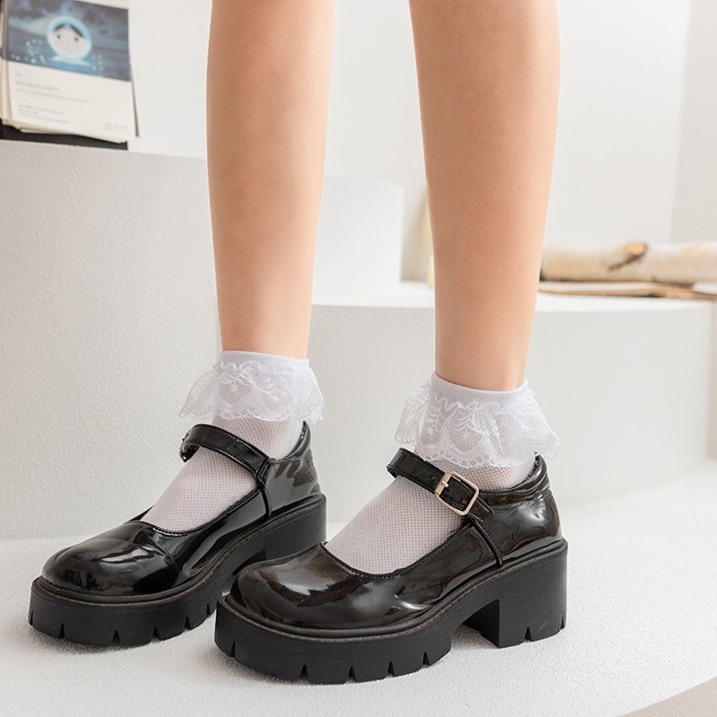 Suministro directo de fábrica Puro Blanco peinado algodón niñas calcetines encaje arco NIÑOS Calcetines de primavera y otoño corto princesa calcetines de encaje