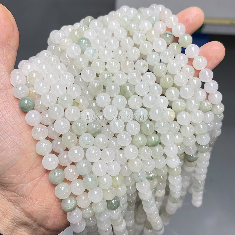 晶徳ジュエリー新疆天山翠玉散珠氷翠玉ブレスレット半製品円珠diyアクセサリー部品卸売り|undefined
