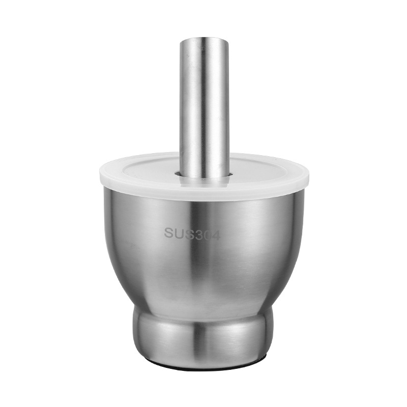 304 de acero inoxidable ajo Mascher medicina Mascher artefacto molienda martillo Chile ajo Mascher tarro piedra mortero hogar fábrica suministro directo