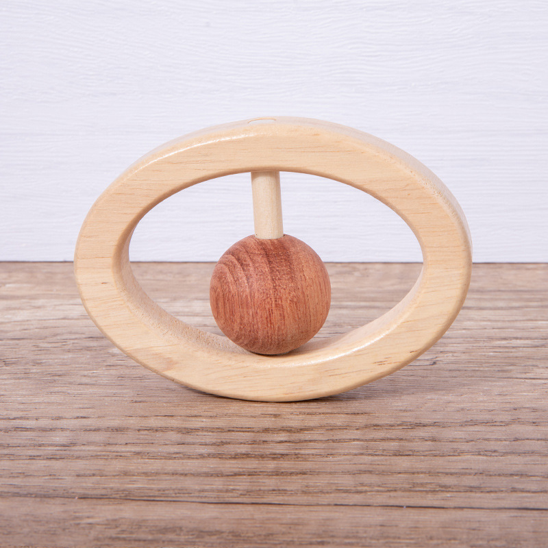 Bebé de madera sonajero juguete bebé de un mes de edad bebé calmante pequeño sonajero molar mordedura agarre regalo de entrenamiento