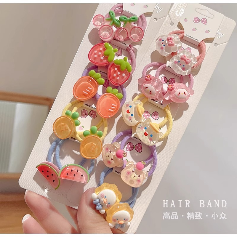 Wine Red Children's Hair Ties That Don'T Damage Hair, Girls' Hair Bands, Baby Hair Ties, Small Rubber Bands, Cute Cartoon Hair Ropes, Girls' Hair Accessories