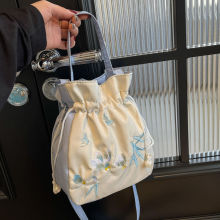 森系文艺刺绣仙女包中国风古风旗袍斜挎包斜挎女帆布手提汉服荷包