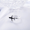 Epoxy resin, fashionable airplane, design ring, one size accessory, new collection, trend of season, simple and elegant design, South Korea