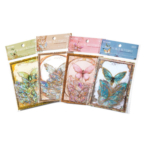 Momo Unbounded Butterfly Series PET Sticker Pack Fantasy Style Butterfly Gu Card Handbook DIY Decorative Material Sticker