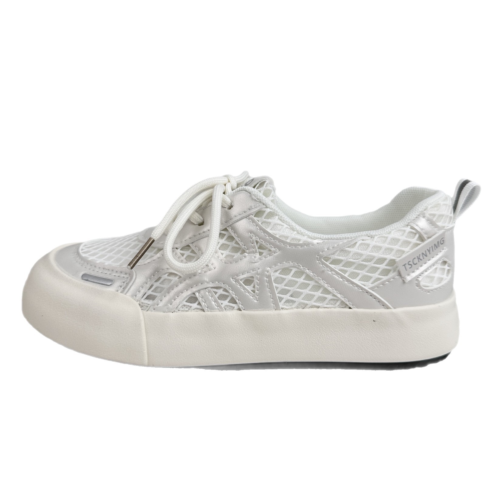 6664 zapatillas de deporte de pescador de suela gruesa de malla para mujer transpirable 2025 nuevos zapatos de red de nicho zapatos blancos casuales explosivos de entrenamiento alemán