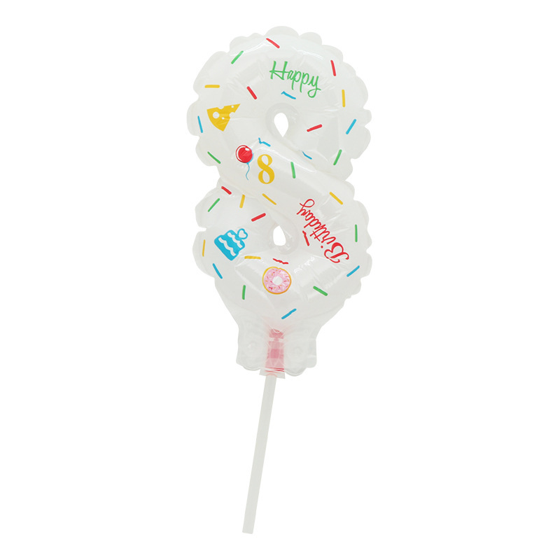 Venta directa de fábrica Mini clip de película de aluminio digital globo pastel decoración de cumpleaños accesorios fotográficos globo vela globo