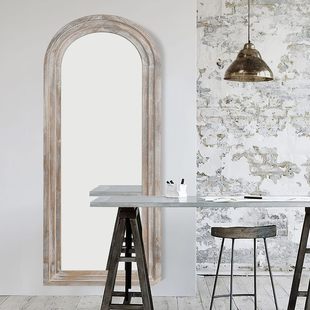 Second-Hand Full-Length Mirror, American-Style Arched Art Dressing Mirror, French-Style Wall-Mounted Floor-To-Ceiling Mirror, Retro Home Wall-Mounted Fitting Mirror