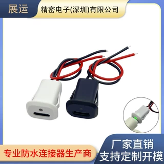 2P直压带灯Type-C卡扣母座台灯DIY汽车电源连接器风扇充电接口