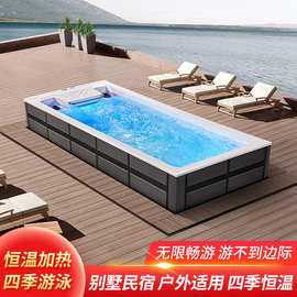 可瑞康5.9米无边智能恒温游泳池户外别墅家用亚克力一体成品泳池