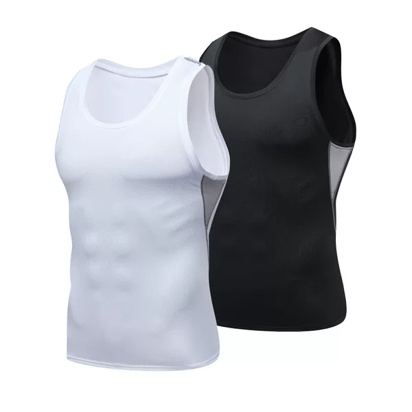 Summer Quick-drying Vest Men's Sports Sleeveless Waistcoat T-shirt Ice Silk High Elastic Leisure Fitness Basketball Running Tight Clothes
