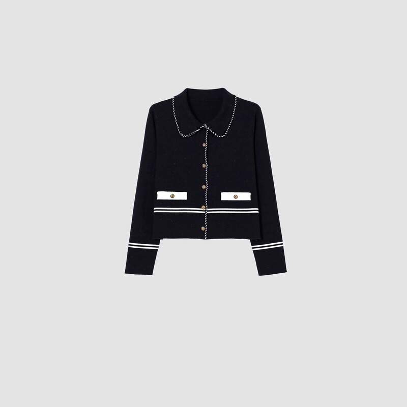 Old Money Aesthetic: Classic Navy-Style Knit Cardigan, Long-Sleeve, Round Neck, 2026 Autumn New Collection Old Money Aesthetic: Classic Navy-Style Knit Cardigan, Long-Sleeve, Round Neck, 2026 Autumn New Collection