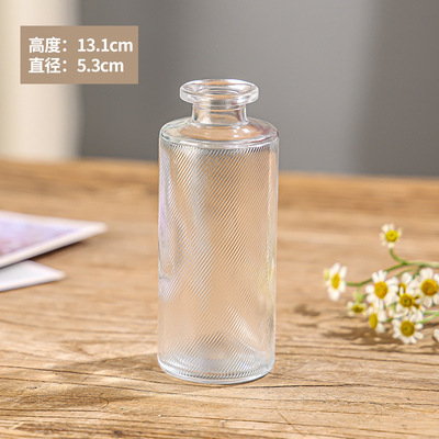 Retro repujado mini florero transparente hidropónico flor arreglo florero de cristal salón aromaterapia botella adornos Decoración