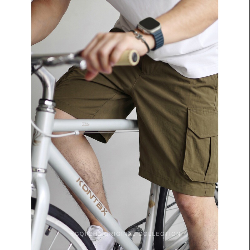 City Cycling Series Ice Silk Quick-Dry Thin Work Shorts Men's Casual Pants 2026 Summer Loose Five-Point Shorts