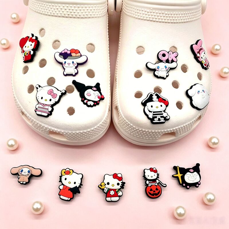 Cross-Border New Cartoon Cute Cat Shoe Charms and Shoe Buckle Set, Decorative Accessories for Crocs