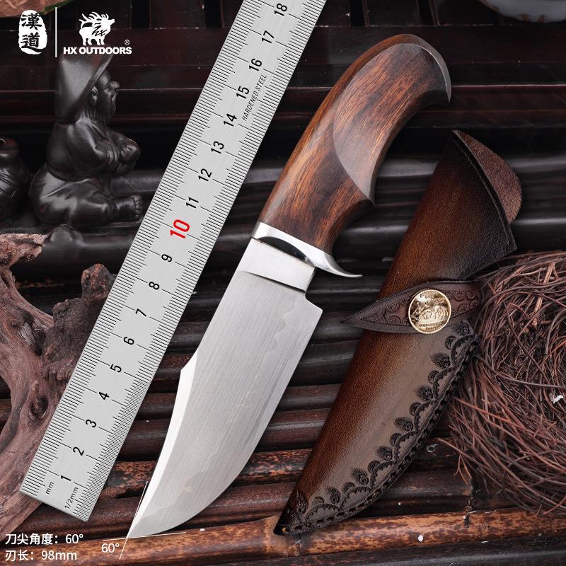 汉道犀牛大马士革钢刀户外刀具防身小刀求生战术随身刀