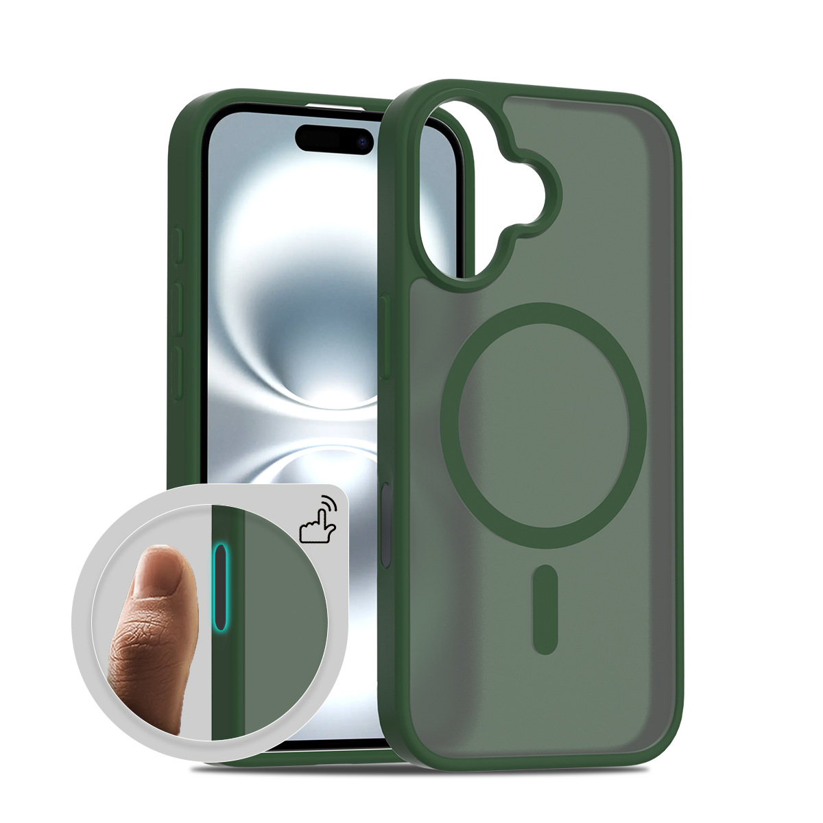 Ventas directas transfronterizas Apple iPhone16 absorción magnética de la piel dos en uno funda para teléfono móvil funda para botón táctil de la cámara