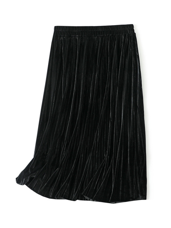 65-160kg Plus Size Women's Half-Length Pleated Skirt 2025 Spring & Fall New Fat Sister Sexy Gold Velvet A-Line Skirt 65-160kg Plus Size Women's Half-Length Pleated Skirt 2025 Spring & Fall New Fat Sister Sexy Gold Velvet A-Line Skirt