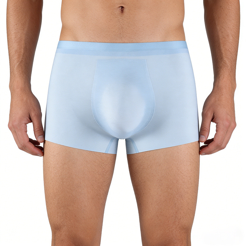 A Certain Love Same Style Ice Silk Underwear Men's Summer Thin Mid-Waist 3D Fully Seamless Boxer Briefs Men's Underwear Wholesale Men