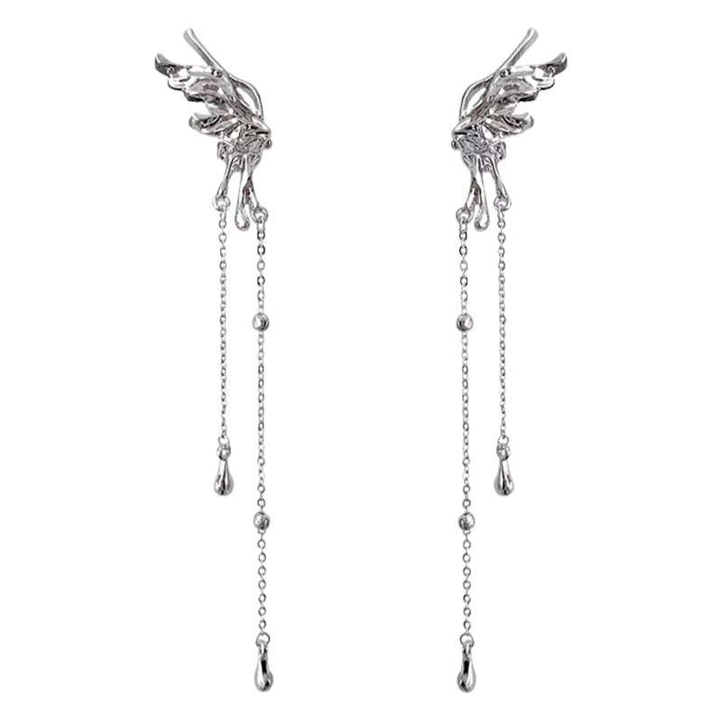 Angel Wings Elf Earrings Women's Ear Bone Clip Without Ear Holes ins Niche Gentle Student Temperament Advanced Sense Earrings