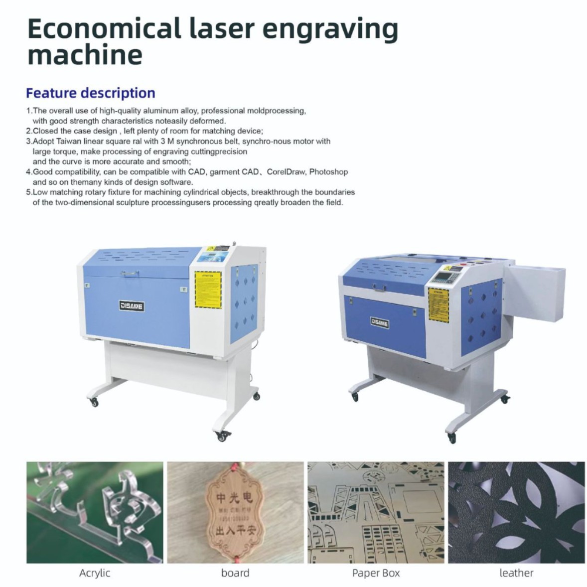 Máquina de grabado láser acrílico plástico madera artesanía máquina de grabado láser