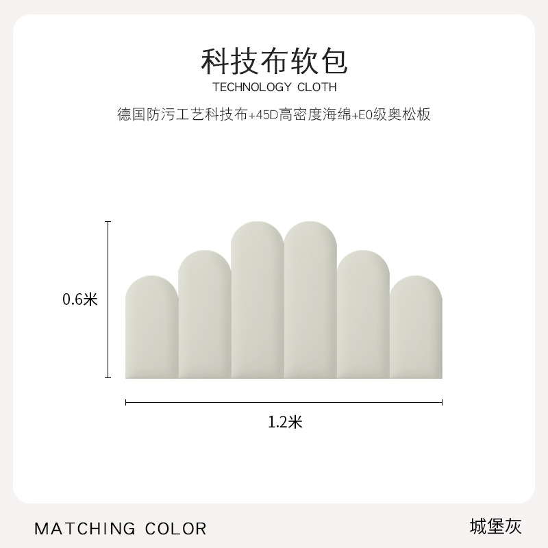 [Castle Grey] 1,2 mètre de large * 0,6 mètre de haut / Normes