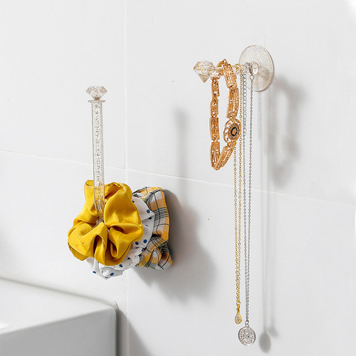 Original multi-functional household transparent wall storage hook, kitchen and bathroom can be combined with traceless sticky hook small item hanging rack