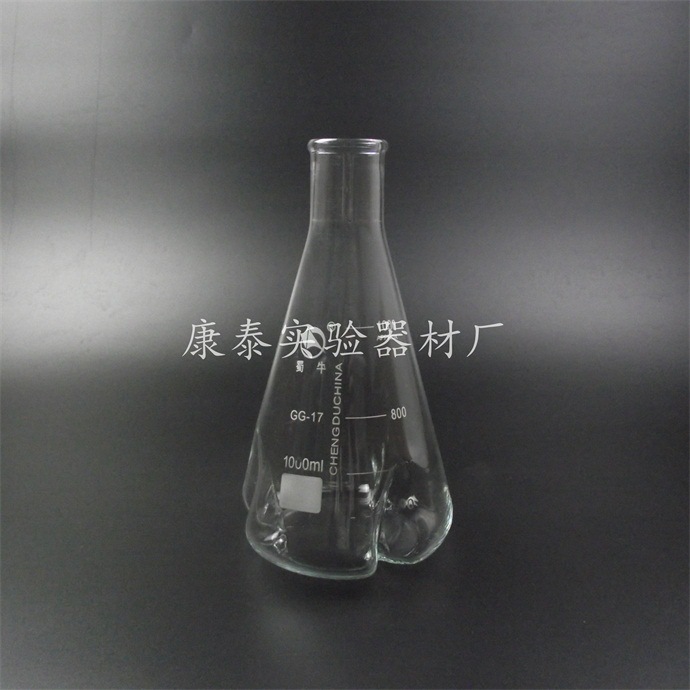 1000ml具挡板三角摇瓶 1L摇菌三角烧瓶震荡瓶摇菌瓶摇均瓶