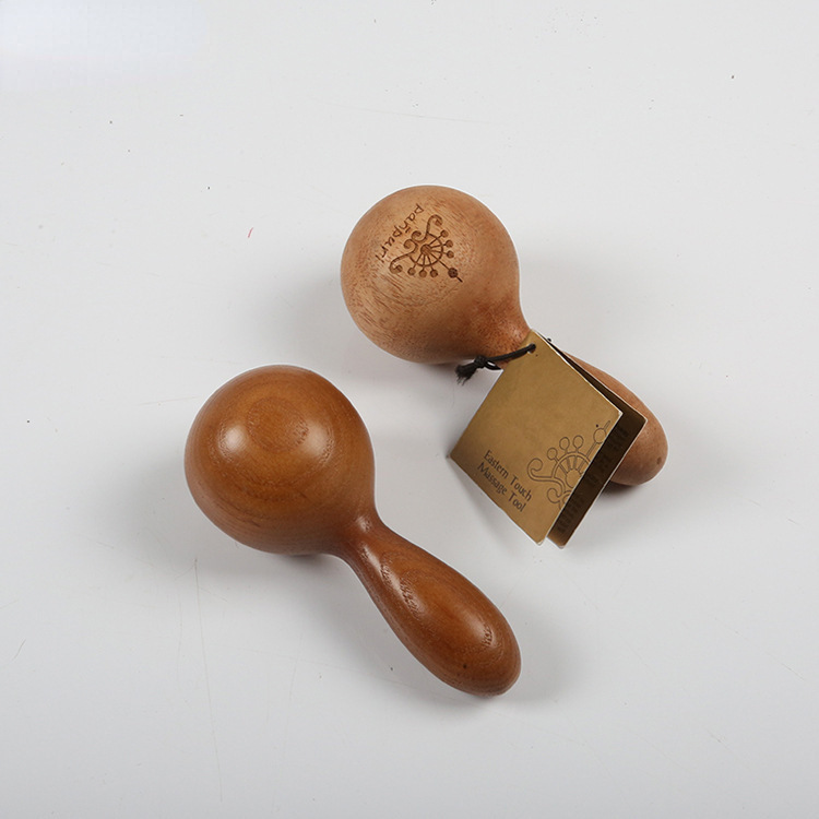 Wooden milk bath massage essential oil massage wooden handle wooden round ball massager gourd essential oil wooden ball