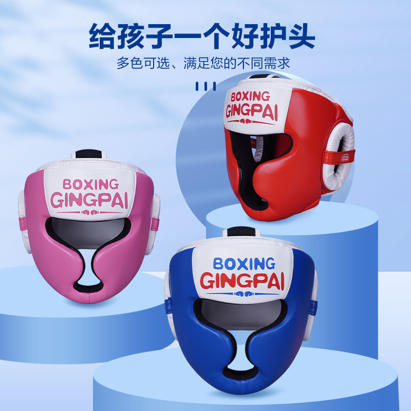 Boxing Helmet Children's Fighting Protectors Sanda Helmet Muay Thai Fighting Training Taekwondo Head Cover Thickened