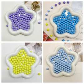 马卡龙圆珠实色无孔10mm亚克力多色散珠手工亚克力珠diy材料配件