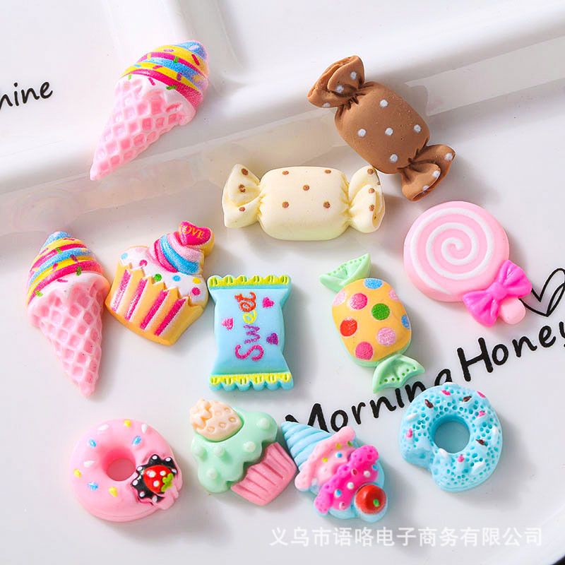 Cartoon Candy Ice Cream Donut Handmade diy Goo Card Simulation Food Play Material Bag Resin Jewelry Accessories Cartoon Candy Ice Cream Donut Handmade diy Goo Card Simulation Food Play Material Bag Resin Jewelry Accessories