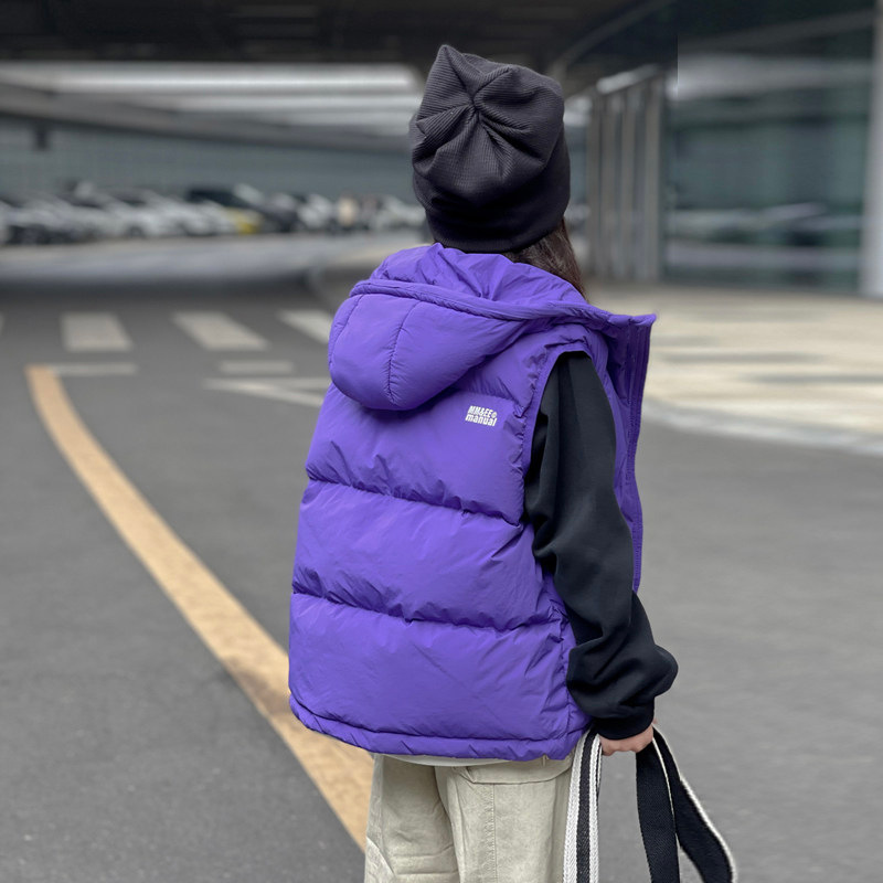 Children's down Vest 2026 Autumn and Winter New Style Kidsren's Clothing Vest Outer Wear for Boys and Girls Baby Hooded Thickeneded Vest