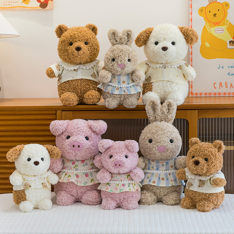 かわいいなだめるおやすみぬいぐるみ子供の誕生日プレゼントパジャマテディベア寝室人形スカーフ布人形|undefined