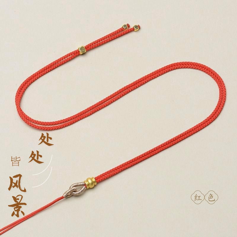 Cordón colgante al por mayor cordón de cuello multicolor jade ágata cordón tejido ajustable cordón de collar más cuentas de jade