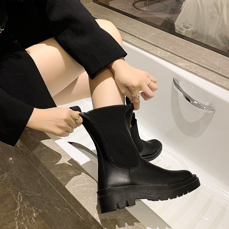 Large size women's 41-43 British style 2024 new autumn versatile short thin Martin boots for women_voghion.com